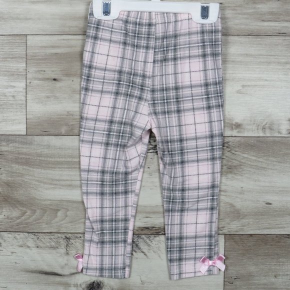Kid's Headquarters* Girl's Pants Size 24M Pink/Gray Plaid Pattern Print - Picture 2 of 3